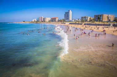 Bir Port Elizabeth beach sahildeki insanlara bakmak