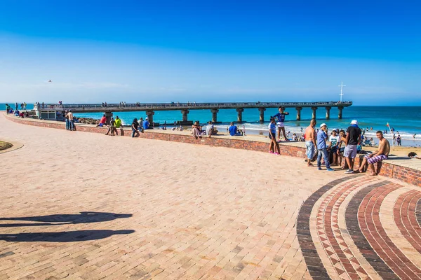 Look at the people on the beach waterfront of Port Elizabeth