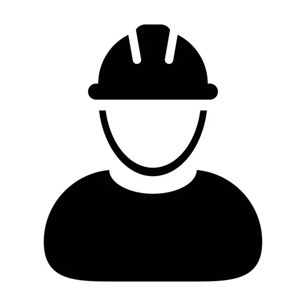 Ikona robotnika budowlanego-wektor osoba profil avatar piktogram ilustracja — Wektor stockowy