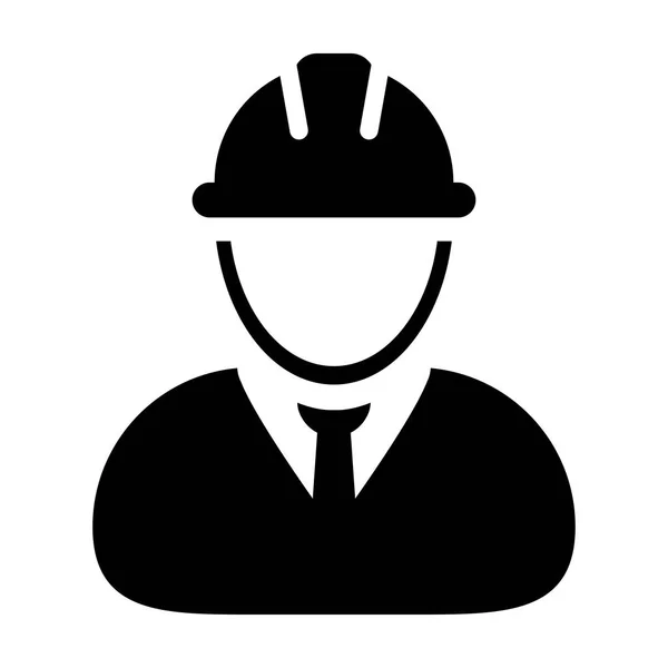 Ícone de trabalhador de construção - Perfil de pessoa vetora ilustração de pictograma de avatar —  Vetores de Stock