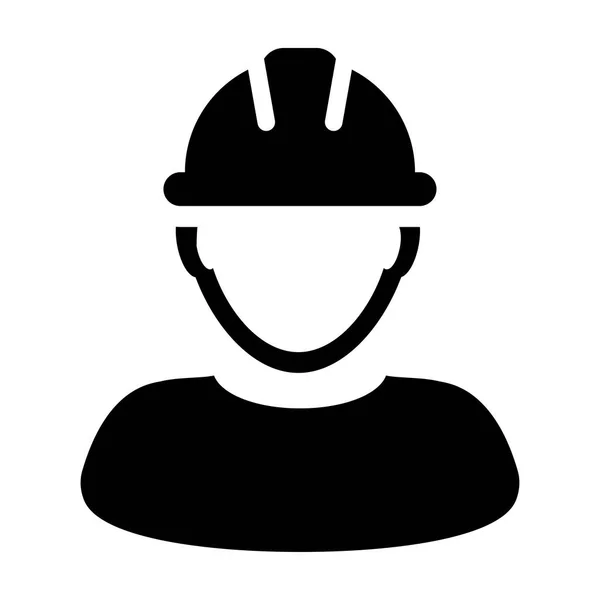 Construction Worker Icon - Vector Person Profile Avatar Pictogram illustration — Stock Vector