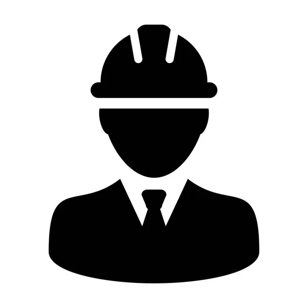 İnşaat İşçisi Simgesi - Vektör Kişi Profili Avatar Pictogram illüstrasyon