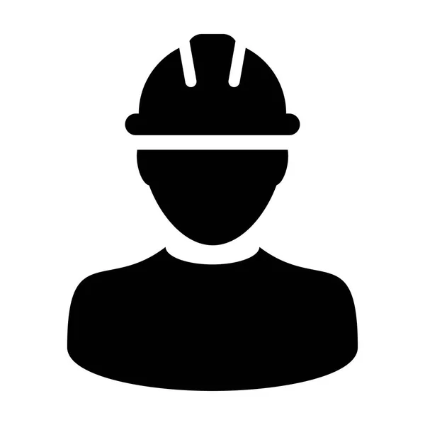 Építőipari munkás Icon-vektor személy profilja avatar piktogram illusztráció — Stock Vector