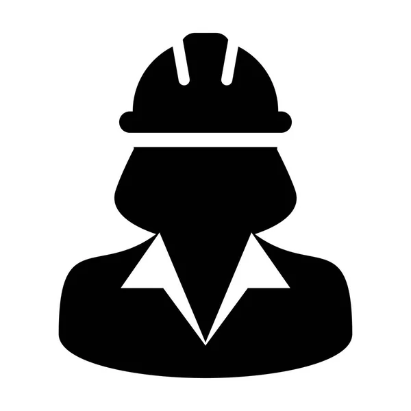 Woman Construction Worker Icon - Vector Person Profile Avatar Pictogram illustration — Stok Vektör