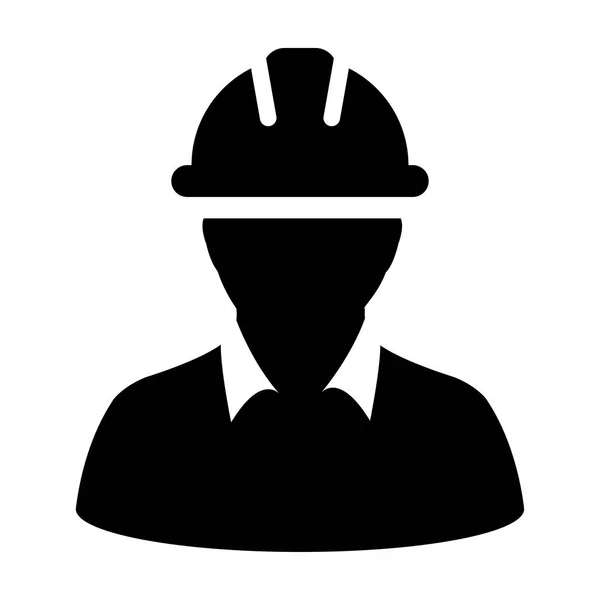 Construction Worker Icon - Vector Person Profile Avatar Pictogram illustration — Stock Vector