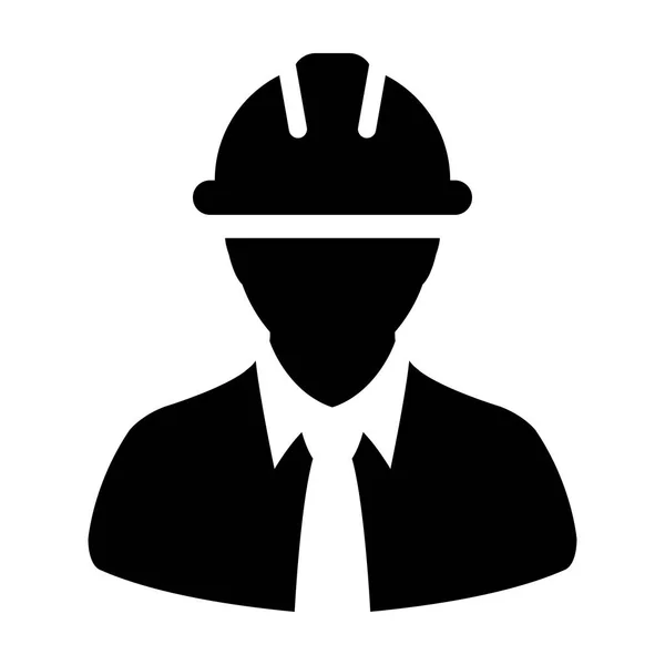 Construction Worker Icon - Vector Person Profile Avatar Pictogram illustration — Stock Vector