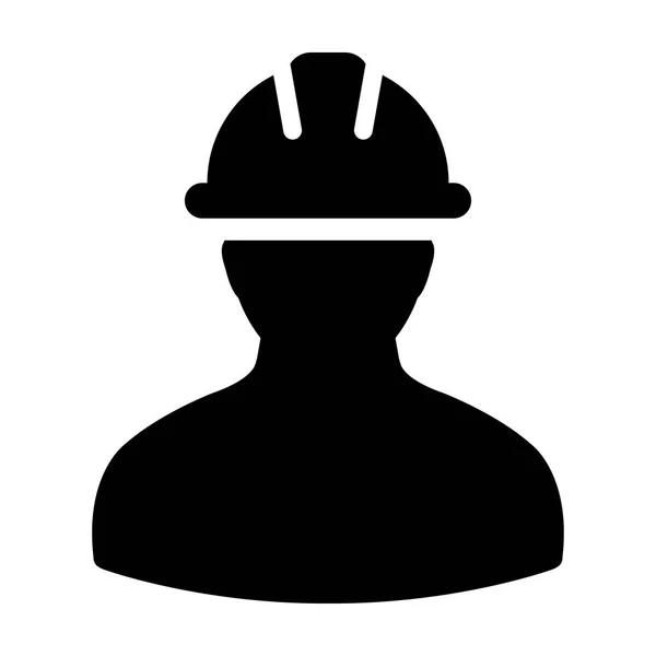 Construction Worker Icon - Vector Person Profile Avatar Pictogram illustration — Stock Vector