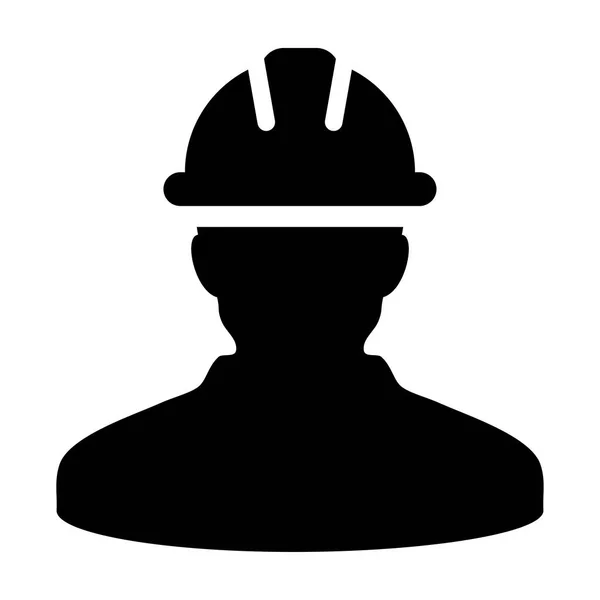 Icono del trabajador de la construcción - Perfil de la persona vectorial Avatar Pictograma ilustración — Vector de stock