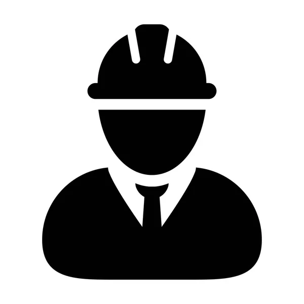 Construction Worker Icon - Vector Person Profile Avatar Pictogram illustration — Stock Vector