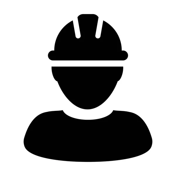 Εικονίδιο εργασίας κατασκευών-προφίλ ατόμου-διάνυσμα είδωλο εικονογράμματος avatar — Διανυσματικό Αρχείο