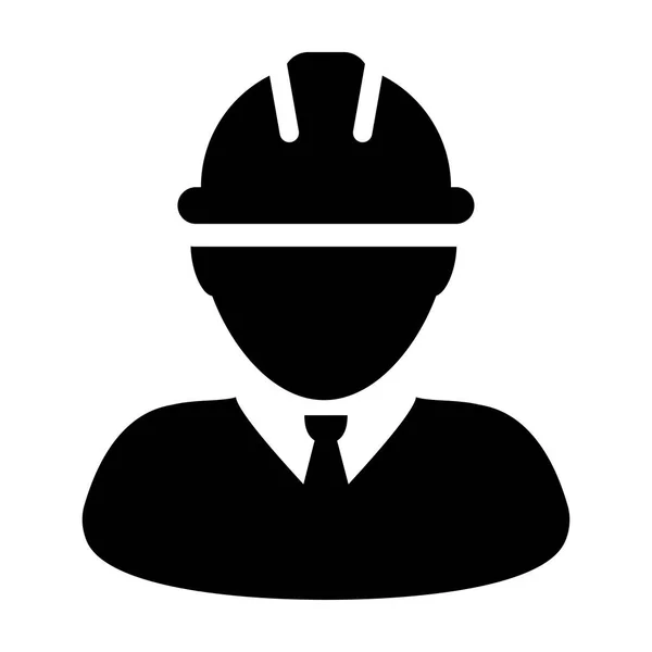Bauarbeiter Symbol - Vektor Person Profil Avatar Piktogramm Illustration — Stockvektor