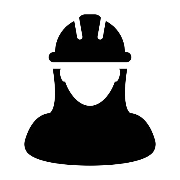 Icono del trabajador de la construcción de la mujer - Perfil de la persona vectorial Avatar Pictograma ilustración — Vector de stock