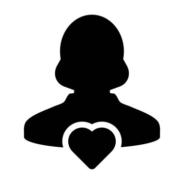 Kullanıcı kalp, favori, aşk, profil, Avatar vektör simgesi