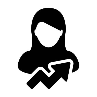 Kullanıcı simgesi - kişi profili ile büyüme ok vektör çizim