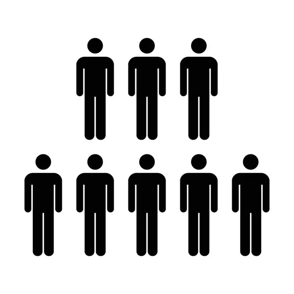 Icône des gens - Symbole vectoriel pour hommes dans l'illustration du pictogramme Glyphe — Image vectorielle