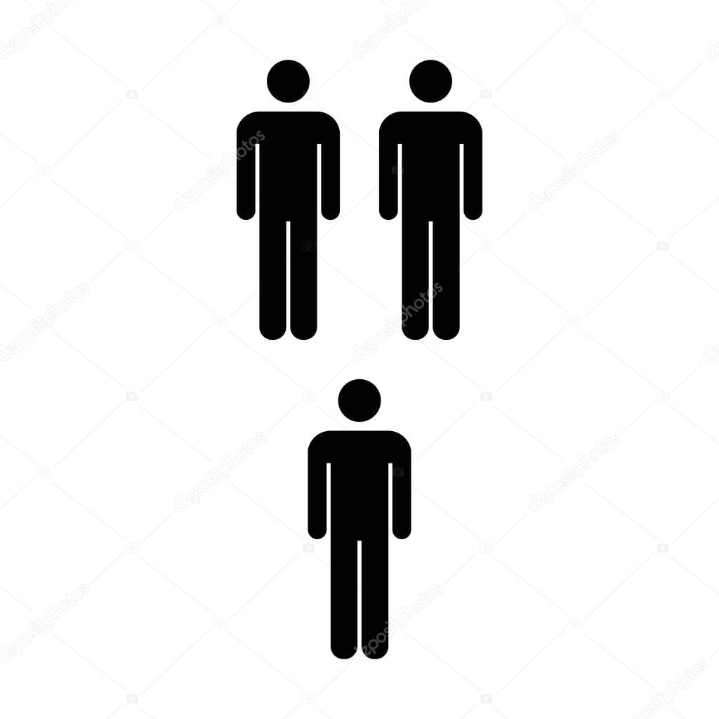 People Icon - Vector Men Symbol in Glyph Pictogram illustration