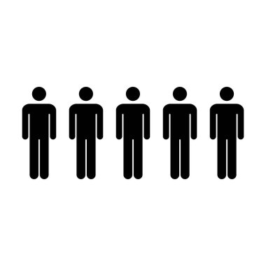 İnsanlar Icon - erkekler takım glif sembolü piktogram illüstrasyon vektör grubu