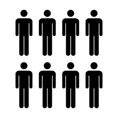 İnsanlar Icon - erkekler takım glif sembolü piktogram illüstrasyon vektör grubu