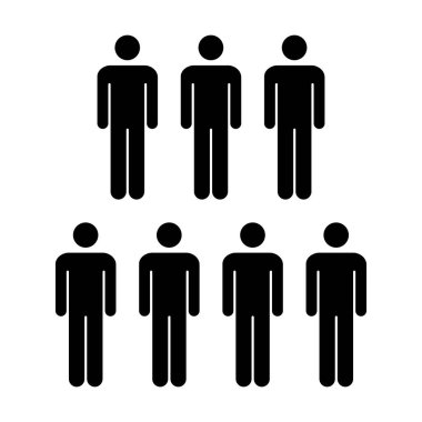 İnsanlar Icon - erkekler takım glif sembolü piktogram illüstrasyon vektör grubu