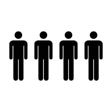 İnsanlar Icon - erkekler takım glif sembolü piktogram illüstrasyon vektör grubu
