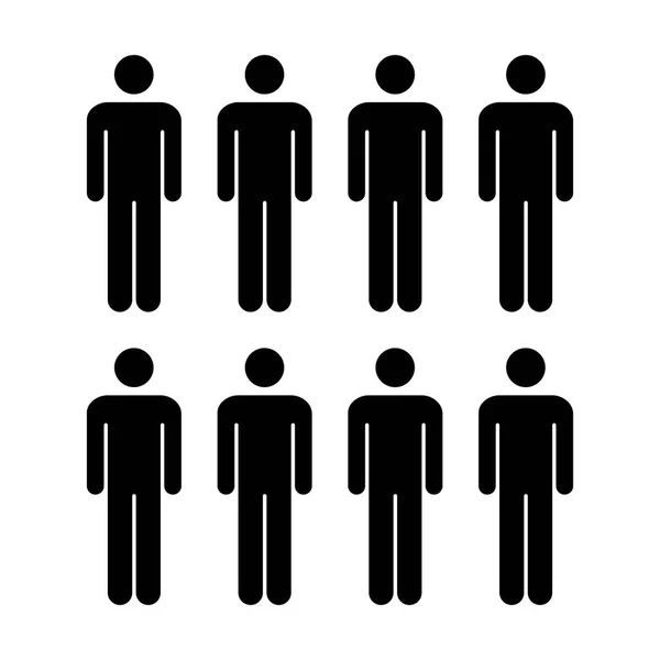People Icon - Gruppo vettoriale di uomini Gruppo Glyph Simbolo Illustrazione pittogramma — Vettoriale Stock