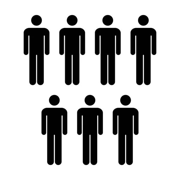 Menschen-Symbol - Vektorgruppe Männer-Team Glyphen-Symbol-Piktogramm-Illustration — Stockvektor