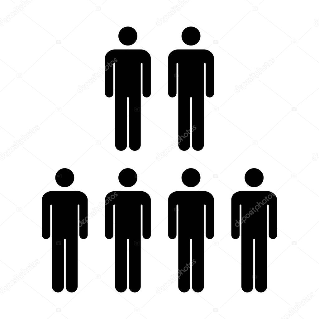 People Icon - Vector Group of Men Team Glyph Symbol Pictogram illustration