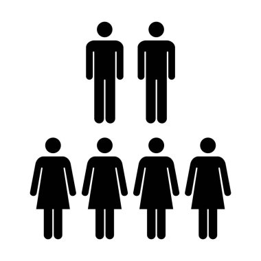 Simge - vektör grubu erkekler ve kadınlar takım piktogram sembol insanlar illüstrasyon