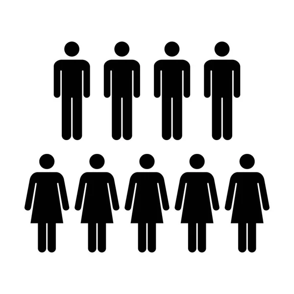 People Icon - Groupe vectoriel d'hommes et de femmes Illustration du pictogramme de l'équipe — Image vectorielle