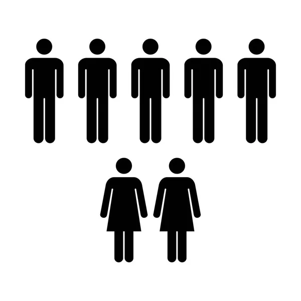 Menschen-Symbol - Vektorgruppe von Männern und Frauen Team-Piktogramm-Symbol-Illustration — Stockvektor
