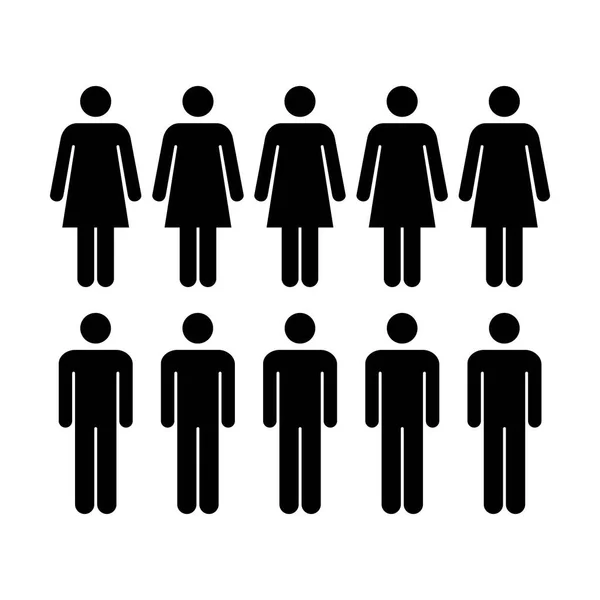 People Icon - Groupe vectoriel d'hommes et de femmes Illustration du pictogramme de l'équipe — Image vectorielle