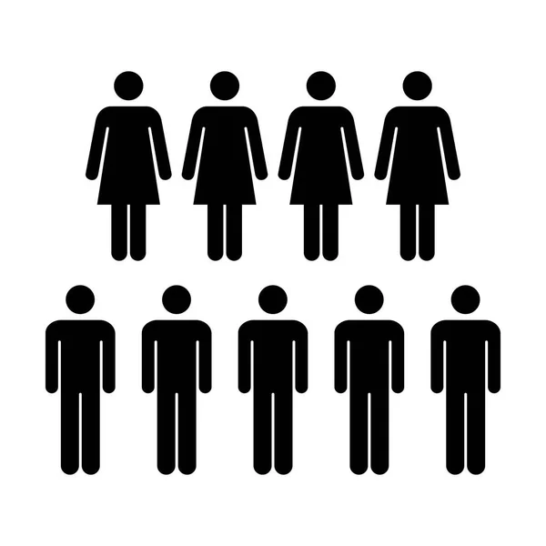 Ícone de pessoas - Grupo de vetores de homens e mulheres Pictograma de equipe ilustração de símbolo — Vetor de Stock