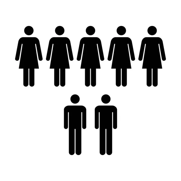 Az emberek ikon - vektoros csoport a férfiak és a nők csapat piktogram szimbólum illusztráció — Stock Vector