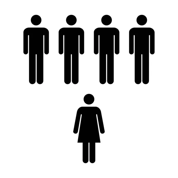 アイコン - 男性と女性チーム ピクトグラム シンボル ベクトル グループの人々 の図 — ストックベクタ