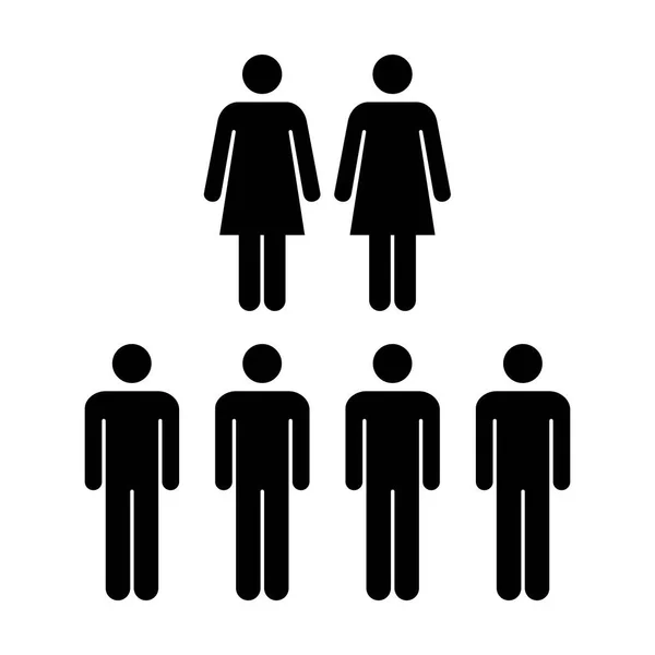 Ícone de pessoas - Grupo de vetores de homens e mulheres Pictograma de equipe ilustração de símbolo — Vetor de Stock