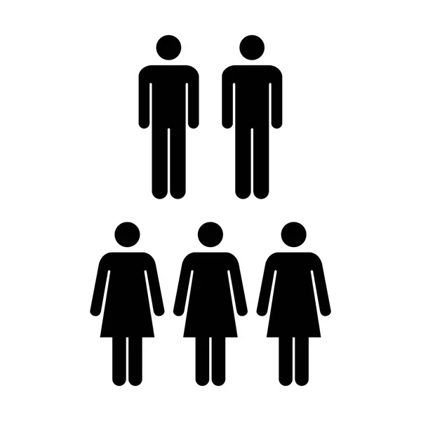 People Icon - Groupe vectoriel d'hommes et de femmes Illustration du pictogramme de l'équipe — Image vectorielle