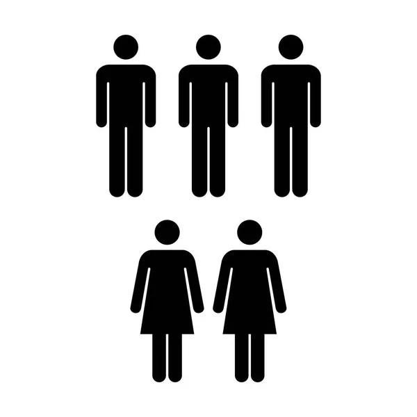 Ludzie ikona - Grupa mężczyzn i kobiety zespół piktogram Symbol wektor ilustracja — Wektor stockowy