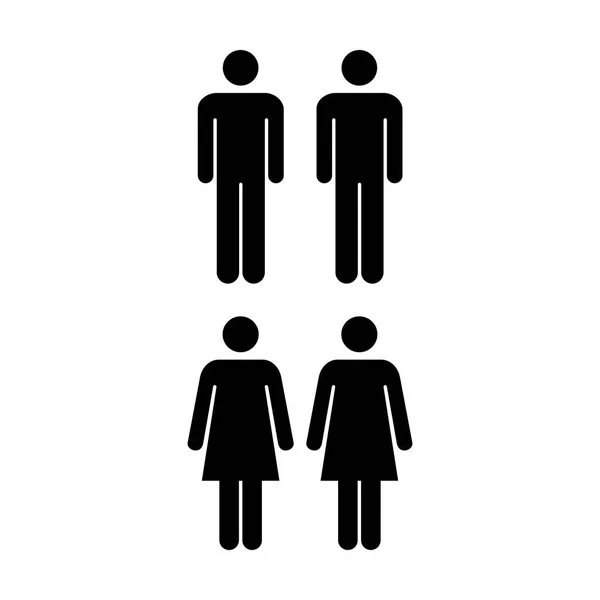 Icono de la gente - Grupo Vector de Hombres y Mujeres Ilustración del símbolo del pictograma del equipo — Vector de stock