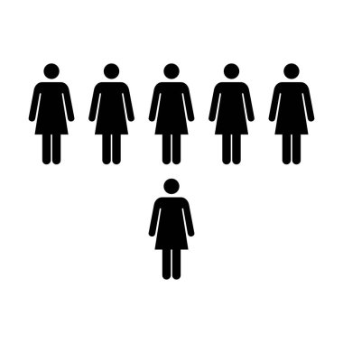 İnsanlar Icon - kadınlar takım glif piktogram sembol illüstrasyon vektör grubu