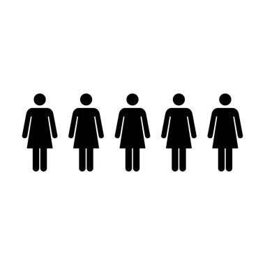 İnsanlar Icon - kadınlar takım glif piktogram sembol illüstrasyon vektör grubu