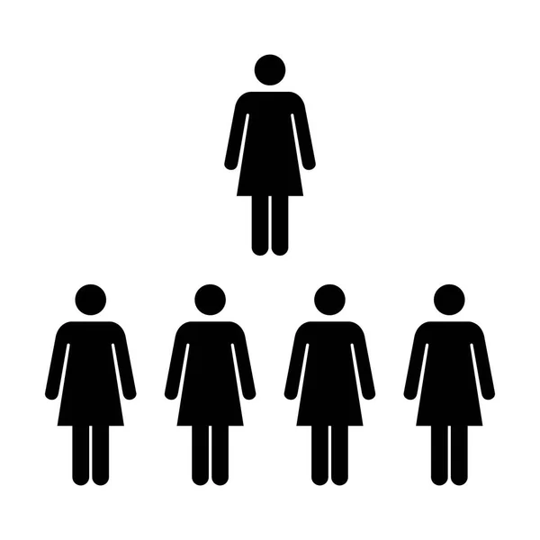Emberek ikon - vektoros illusztráció női csapat karakterjel piktogram szimbólum csoportja — Stock Vector