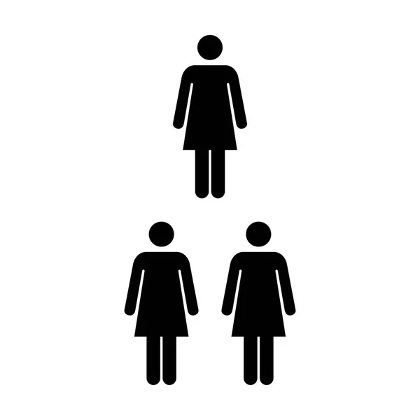Ikonę osób - wektor grupa ilustracja kobiety zespół glifów piktogram Symbol — Wektor stockowy
