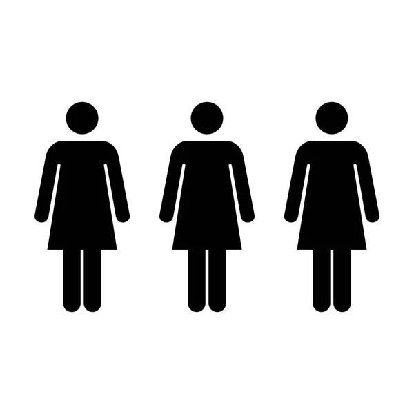 Ícone de pessoas - Grupo de vetores da equipe de mulheres Glyph Pictogram ilustração do símbolo —  Vetores de Stock