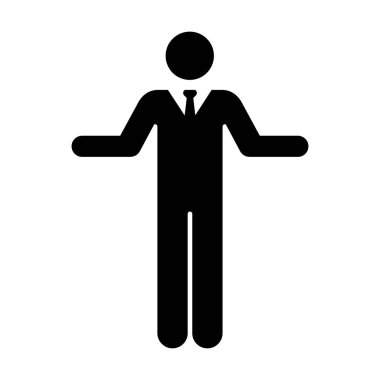 İşadamı simgesi düz vektör kişi sembolü glif piktogram çizimde
