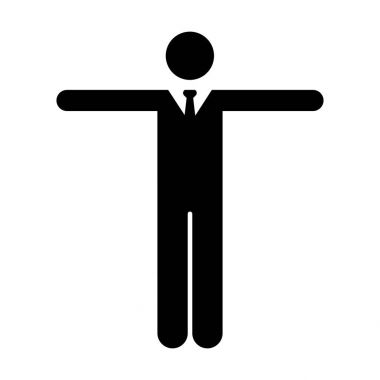 İşadamı simgesi düz vektör kişi sembolü glif piktogram çizimde