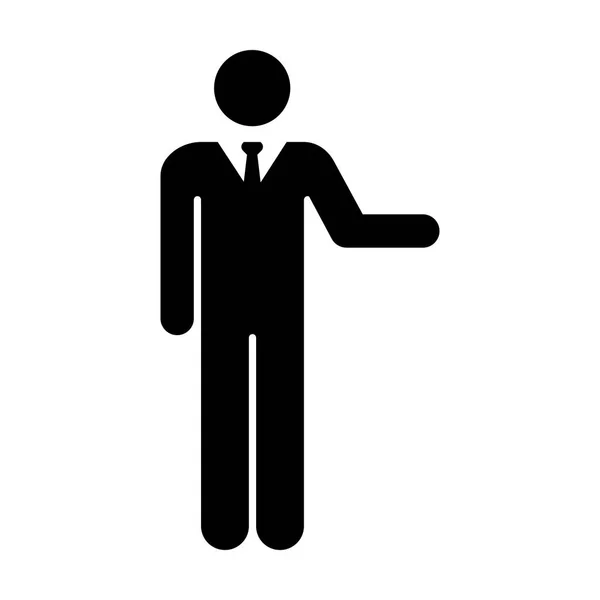 Geschäftsmann Symbol flacher Vektor Person Symbol in Glyphen-Piktogramm Illustration — Stockvektor