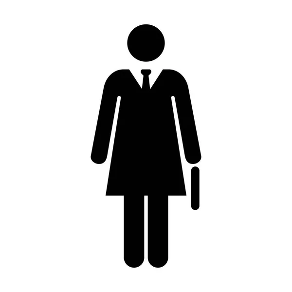 Affärskvinna ikonen platt vektor Person Symbol i protokollskåror piktogram illustration — Stock vektor