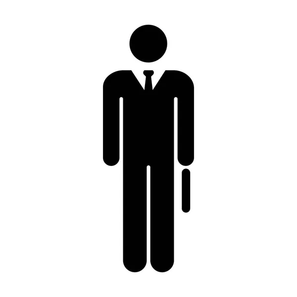 Businessman Icon Flat Vector Person Symbol in Glyph Pictogram illustration — Stock Vector