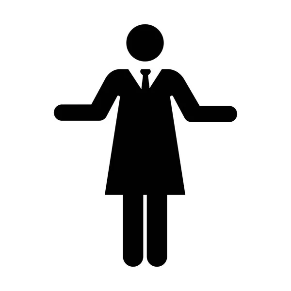 Symbole de la personne vectorielle plate d'icône de femme d'affaires dans l'illustration de pictogramme de glyphe — Image vectorielle