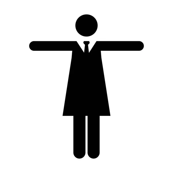 Geschäftsfrau Symbol flacher Vektor Person Symbol in Glyphen-Piktogramm Illustration — Stockvektor